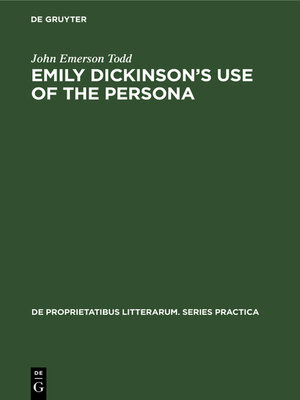 cover image of Emily Dickinson's use of the persona